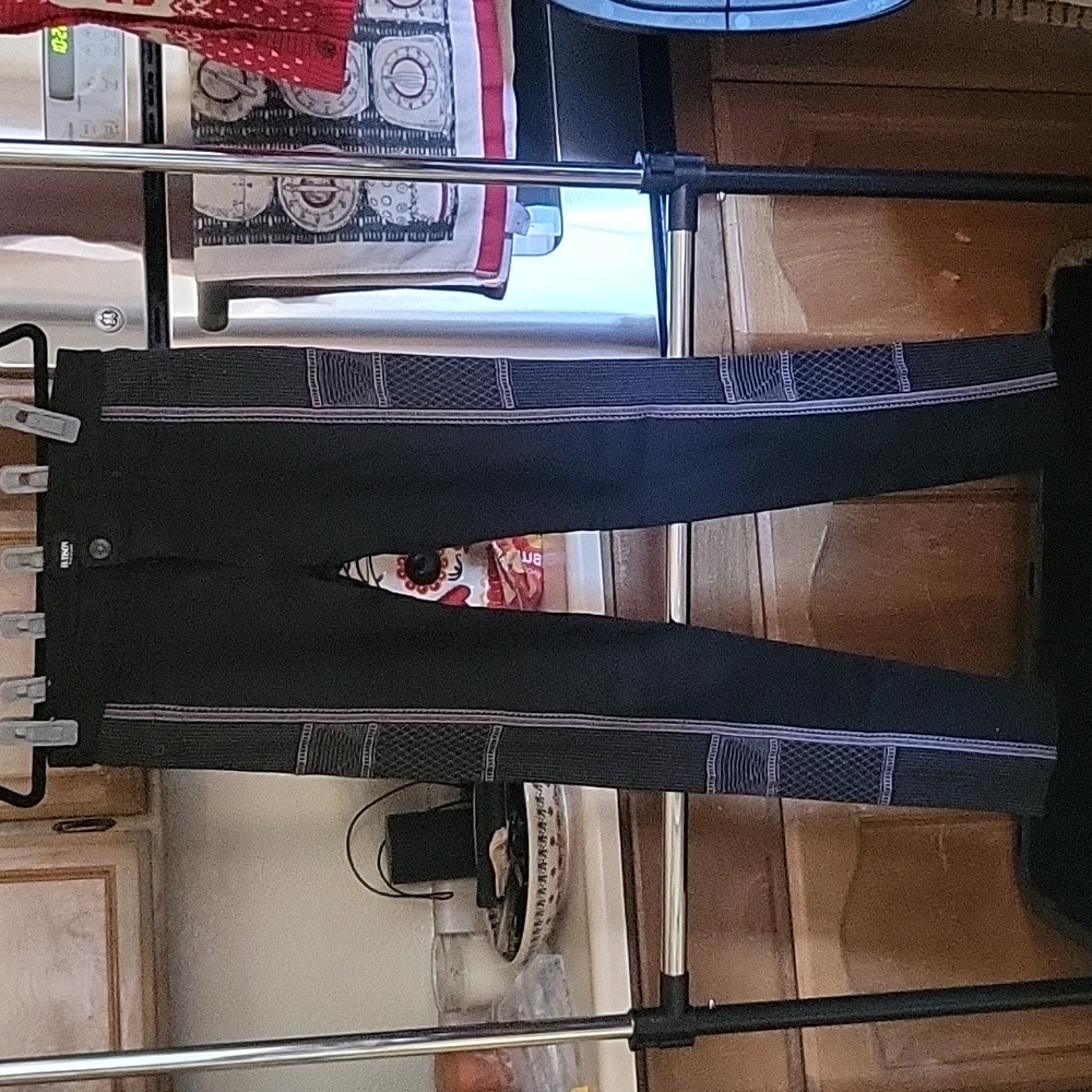 HUDSON Black with Grey Geometric Embroidered Detail Skinny Jeans